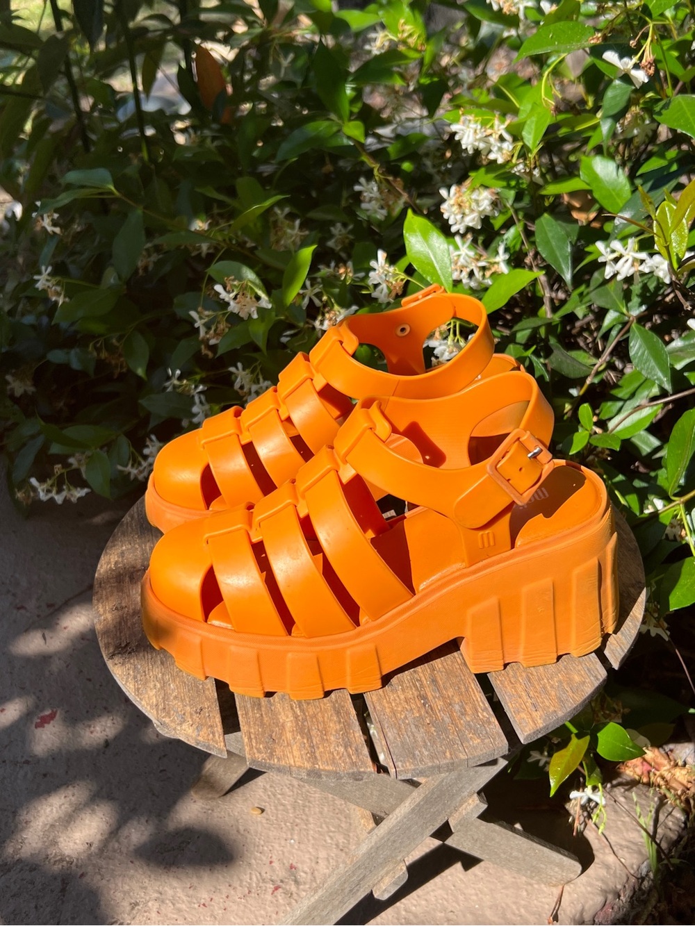 Melissa Orange Platform Jelly Sandals